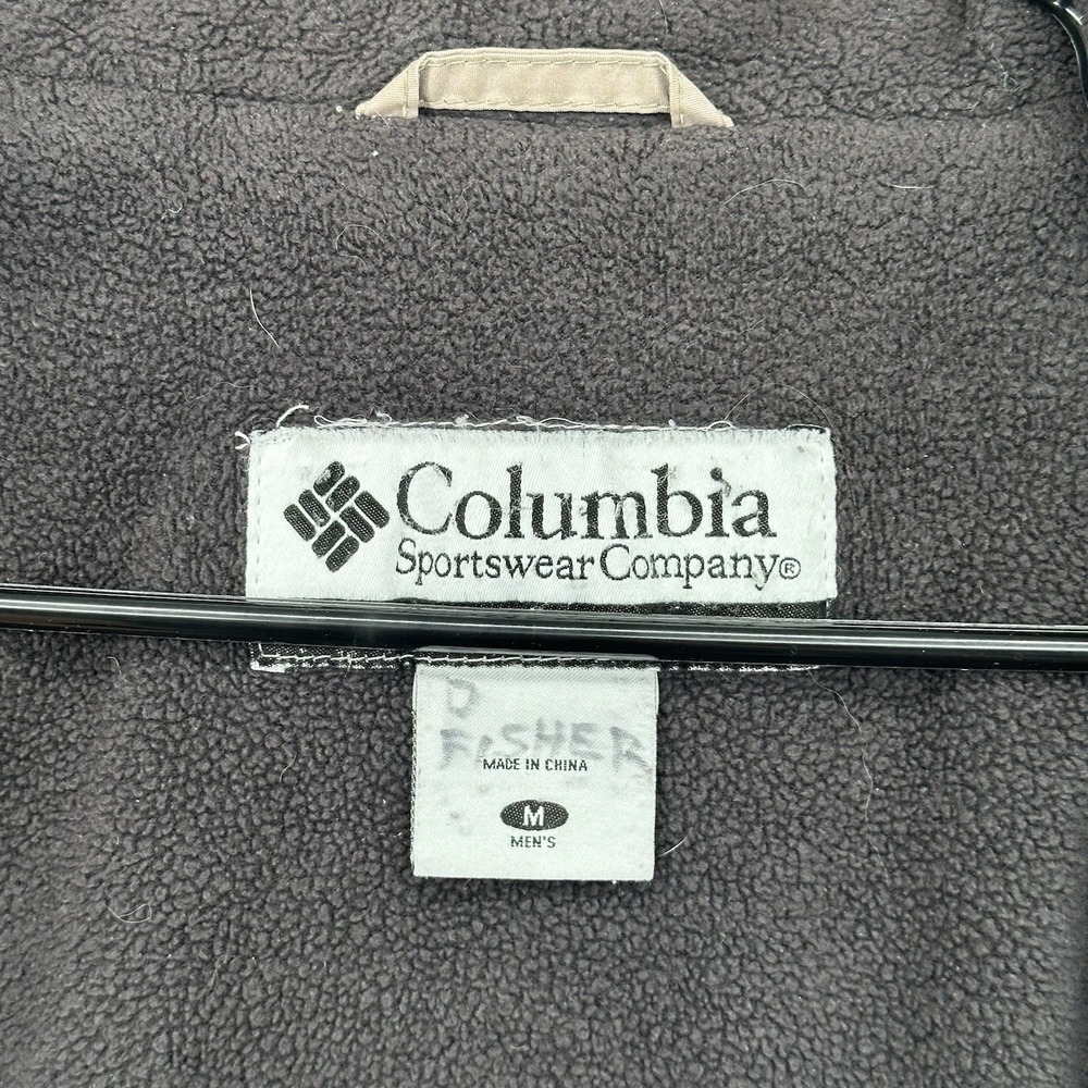 COLUMBIA OLIVE GREEN FLEECE LINED BOMBER JACKET, FULL ZIP, MEN'S M - Picture 8 of 10